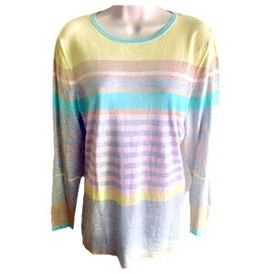 Vintage Basiler Striped Multicolor Long Sleeve Sweater M